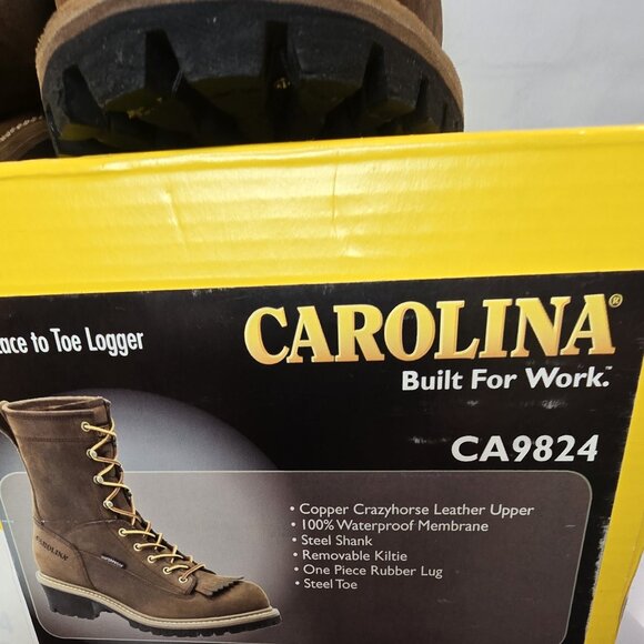 New Carolina Men's Spruce Logger 8" Waterproof Steel Toe Boots CA9824 Size 11D - Picture 9 of 9